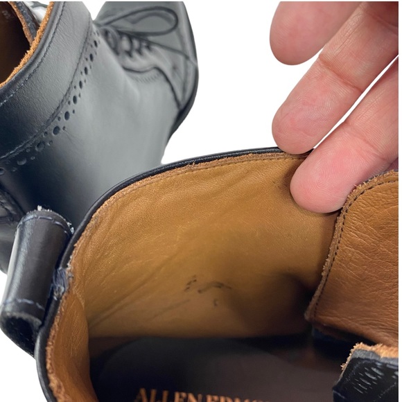 Allen Edmonds DALTON Black Leather Wingtip Dress Boots Brogue Size 10D USA 10 D - Picture 11 of 13